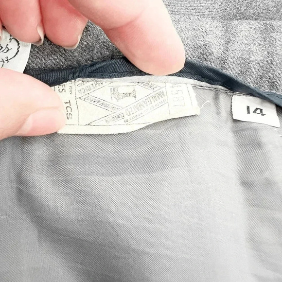 Vintage Cable Car Clothier Suit Skirt Set Womens 14 Gray Blazer Pleated A Line - Picture 9 of 10